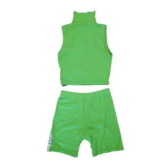 Lily Forbes Green Two-Piece Sleeveless Turtleneck Top & Shorts Set - Picture 2 of 5